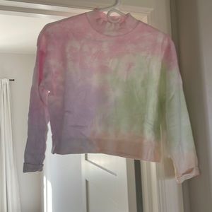 NWT! Kids crop tie dyed slub tee